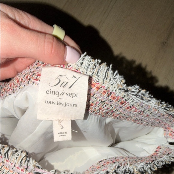 Cinq a Sept Pink Tweed High Waist Shorts - Picture 3 of 3